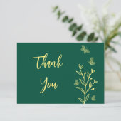 Einfache Goldhochzeit-Blume Dankeskarte (Stehend Vorderseite)