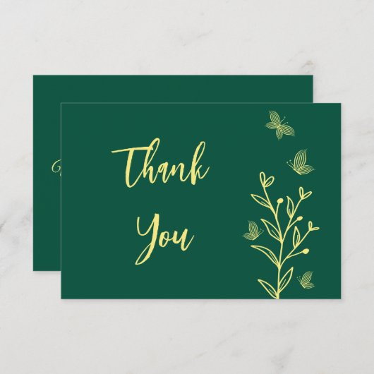 Einfache Goldhochzeit-Blume Dankeskarte (Vorne/Hinten)