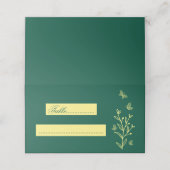 Einfache Goldhochzeit-Blume Platzkarte (Außenseite Aufgefaltet)