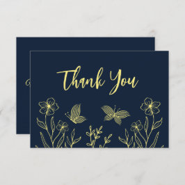 Einfache Goldhochzeit für Blume Dankeskarte