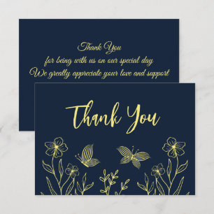 Einfache Goldhochzeit für Blume Dankeskarte