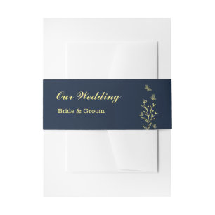 Einfache Goldhochzeit für Blume Einladungsbanderole