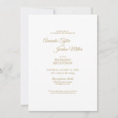 Einfache Goldkalligrafie-Hochzeitsempfehlung Einladung (Vorderseite)