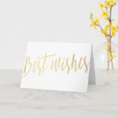 Einfache Goldkalligraphie "Beste Wünsche" Karte (Gelbe Blume)