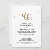 Einfache Goldkalligraphie, die wir gemacht haben Einladung (Vorderseite)