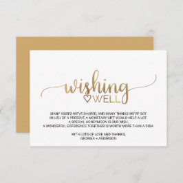 Einfache Goldkalligraphie Hochzeit wünschend gut Begleitkarte