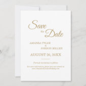 Einfache Goldkalligraphie Save the Date (Vorderseite)