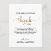 Einfache Goldkalligraphie Vielen Dank Empfang Card Postkarte (Vorderseite)