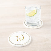 Einfache Goldkreise und Monogramm-Schablone Getränkeuntersetzer (Seite)