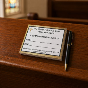 Einfache Goldkreuz-Kirchenpastor-Besprechungsnotiz Post-it Klebezettel