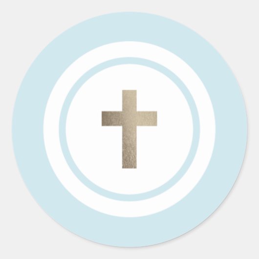 Einfache Goldkreuz Runder Aufkleber (Vorderseite)