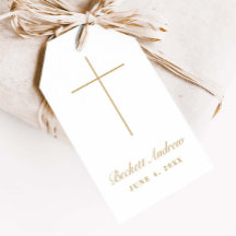 Einfache Goldkreuz-Schrift-Taufe