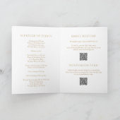 Einfache Goldkühne QR Code Moderne Hochzeit Einladung (Innenseite)