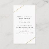 Einfache Goldlinien Modernes Elegantes Visitenkarte (Rückseite)