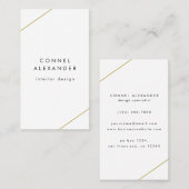 Einfache Goldlinien Modernes Elegantes Visitenkarte (Vorne/Hinten)