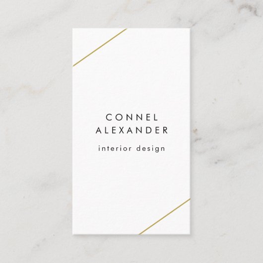 Einfache Goldlinien Modernes Elegantes Visitenkarte (Vorderseite)