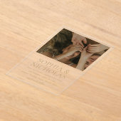 Einfache Goldmedaille Moderne Foto Hochzeit Acryleinladungen (Ablage )