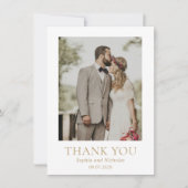 Einfache Goldmedaille Moderne Foto Hochzeit Dankeskarte (Vorderseite)