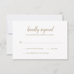 Einfache Goldmedaille RSVP Karte
