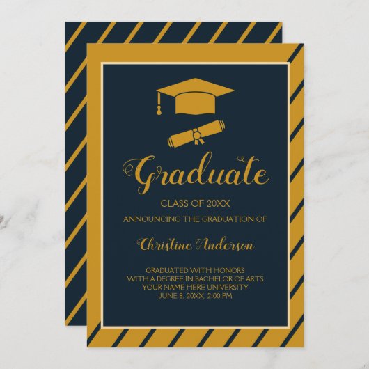 Einfache Goldmedaille, schicker Abschluss Ankündigung (Vorne/Hinten)