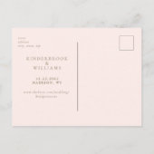 Einfache Goldmonogramm-Blush-Hochzeit Sichern Sie  Postkarte (Rückseite)