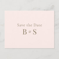 Einfache Goldmonogramm-Blush-Hochzeit Sichern Sie