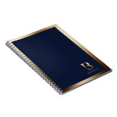 Einfache Goldmonogramm | Navy Blue Notebook Notizblock (Rechte Seite)