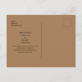 Einfache Goldmonogramm Save the Date II Ankündigungspostkarte (Rückseite)