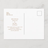 Einfache Goldmonogramm Save the Date Postkarte (Rückseite)