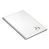 Einfache Goldmonogramm | Weiß Notizblock (Rechte Seite)