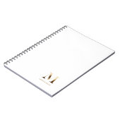 Einfache Goldmonogramm | Weiß Notizblock (Linke Seite)