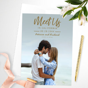 Einfache Goldschrift trifft uns in Save the Date F Einladung
