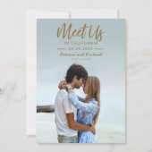 Einfache Goldschrift trifft uns in Save the Date F Einladung (Vorderseite)