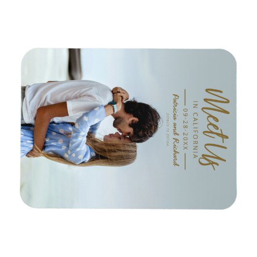 Einfache Goldschrift trifft uns in Save the Date F Magnet (Horizontal)