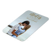 Einfache Goldschrift trifft uns in Save the Date F Magnet (Linke Seite)