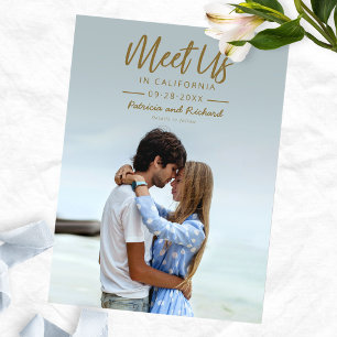 Einfache Goldschrift trifft uns in Save the Date F Postkarte
