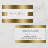 Einfache Goldstreifen-Besitzer weiß Visitenkarte (Vorne/Hinten)