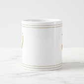 Einfache Goldstreifen Minimalistisch - Monogramm Jumbo-Tasse (Vorderseite)