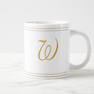 Einfache Goldstreifen Minimalistisch - Monogramm Jumbo-Tasse