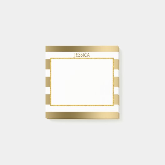 Einfache Goldstreifen Post-it Klebezettel (Vorderseite)