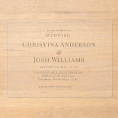 Einfache Goldtext-Hochzeit Acryleinladungen (Vorderseite)