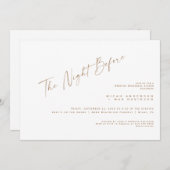 Einfache Goldtexte Die Nacht vor dem Probe Einladung (Vorne/Hinten)