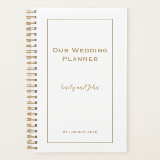 Einfache Goldtypografie und RahmenWedding Planer (Vorderseite)