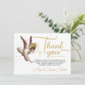 Einfache Goldweiße Segen Christlicher Engel Typo Dankeskarte (Stehend Vorderseite)