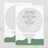Einfache Golf Ball Einladung zum Geburtstag