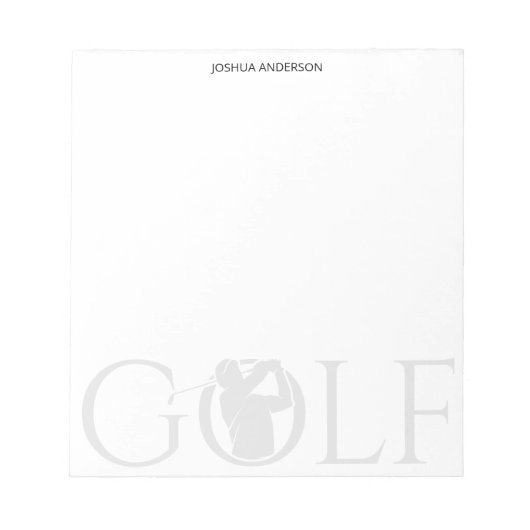 Einfache Golf Fan Personal Stationierung Notizblock (Vorderseite)