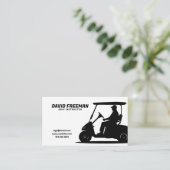 Einfache Golf-Trainerin für Weiß und Schwarz Cart Visitenkarte (Stehend Vorderseite)