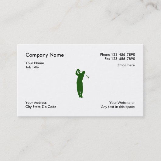 Einfache Golf-Visitenkarten Visitenkarte (Vorderseite)