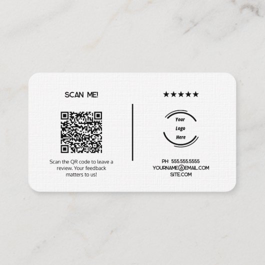 🥇 🥇 🥇 einfache Google-Prüfkarten Visitenkarte (Rückseite)