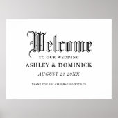 Einfache gotische Begrüßungszeichen Poster (Vorne)